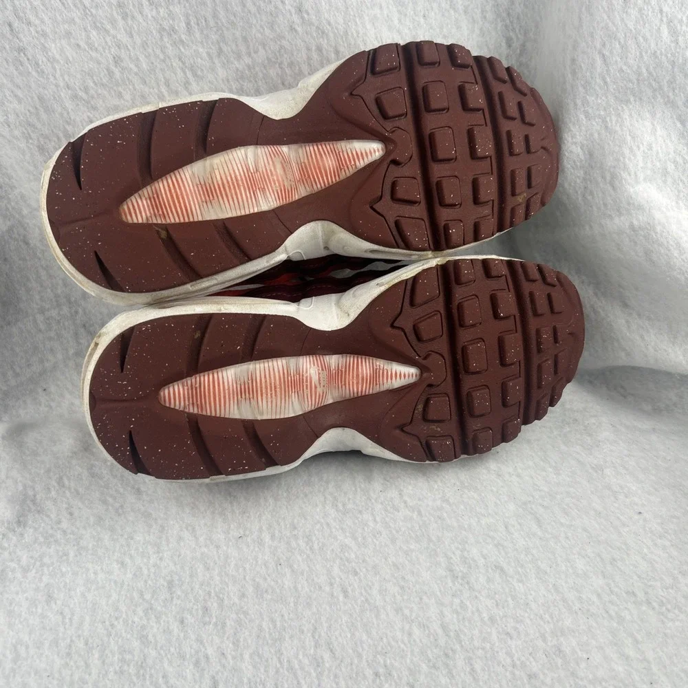 Nike Air Max 95 Recraft Shoes Boy Size 5.5Y Gray Brown Orange Basketball Sneaker